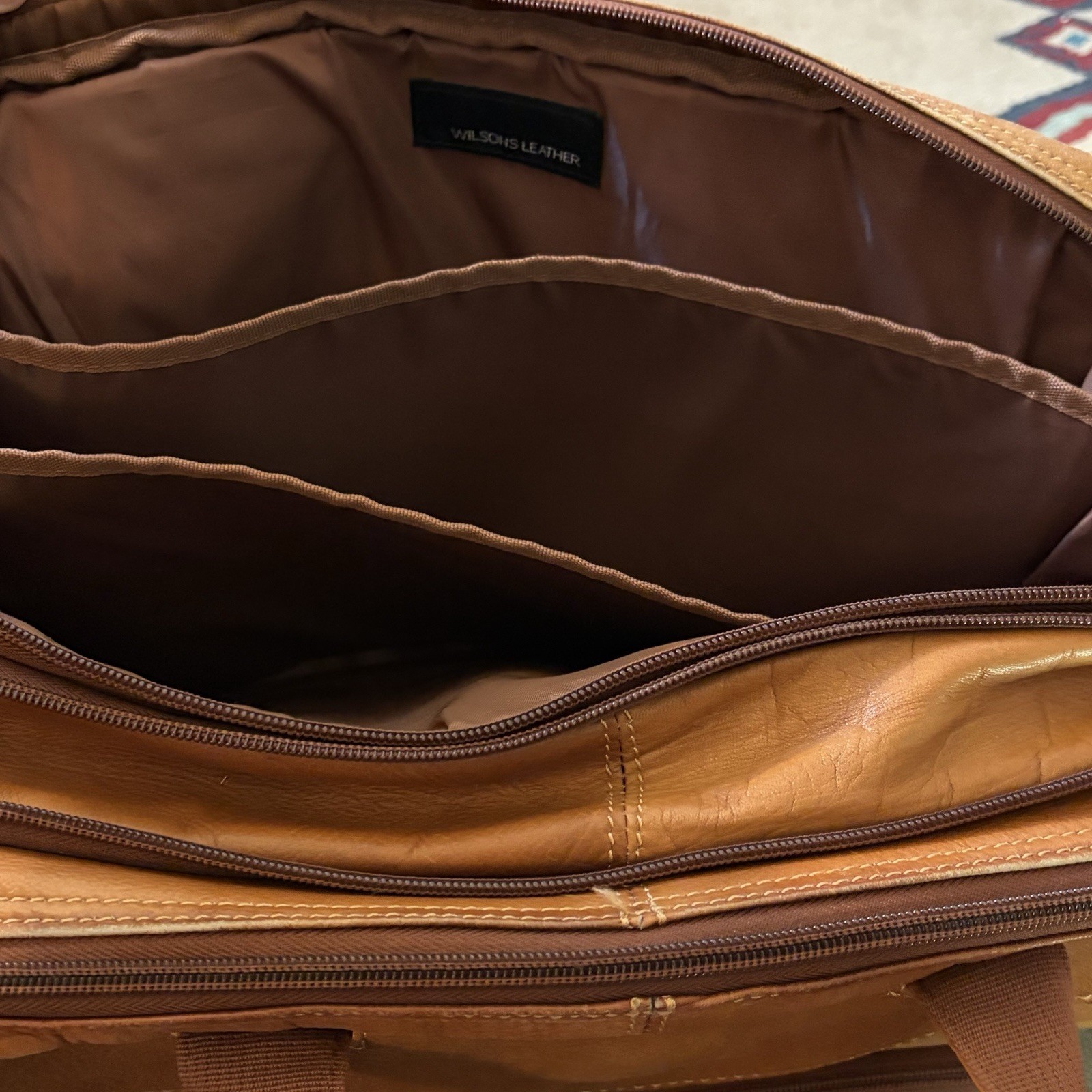 Wilson Leather Brown Soft Shell Briefcase 13x 17 Satchel Messenger Bag Tote