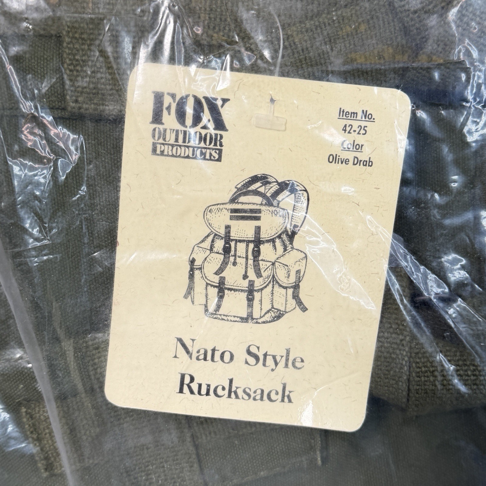 New Fox Outdoor Nato Rucksack Bag Backpack Large 19x12x8 Olive Drab Green 42-25