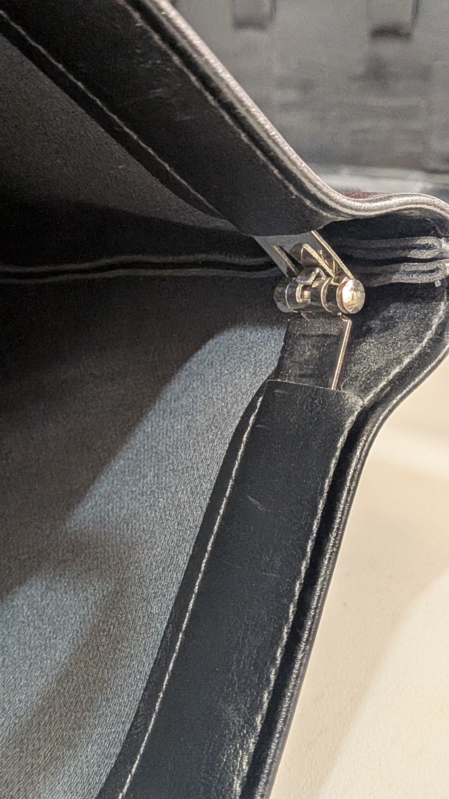 Black leather minimalist briefcase
