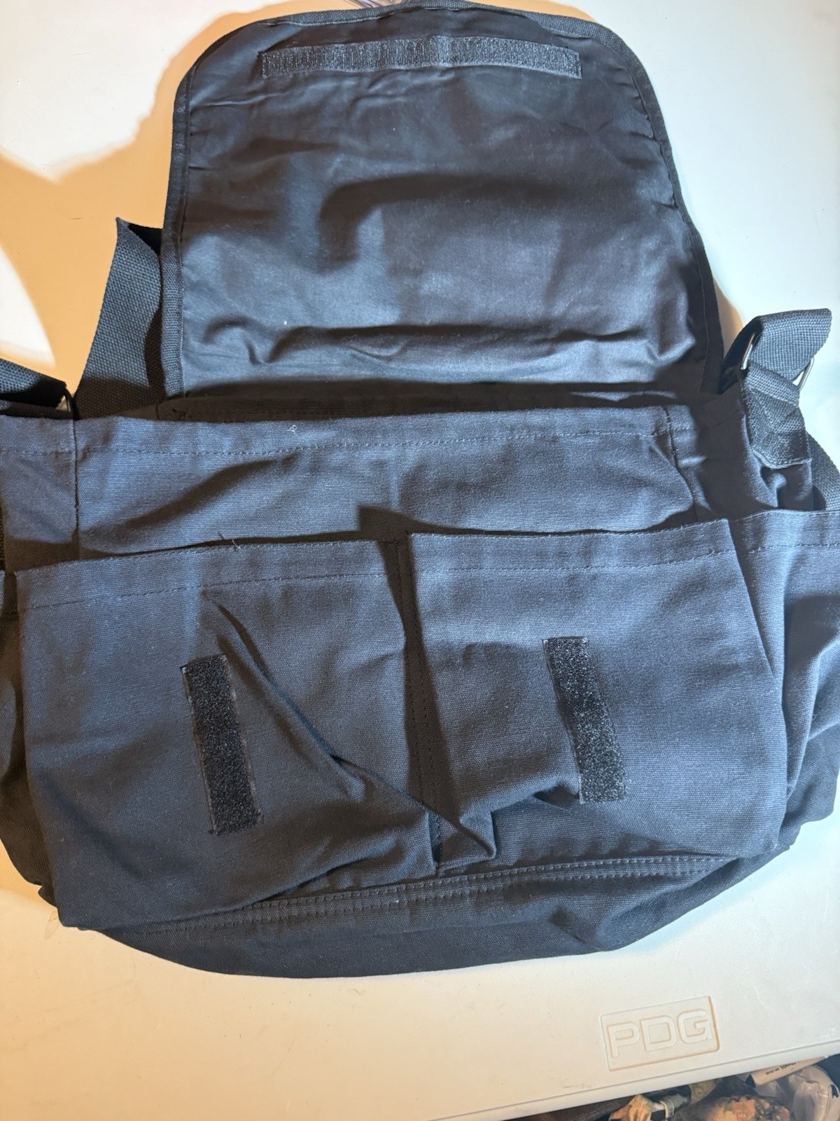White Duck Cotton Canvis Messenger Bag. 17”x14”