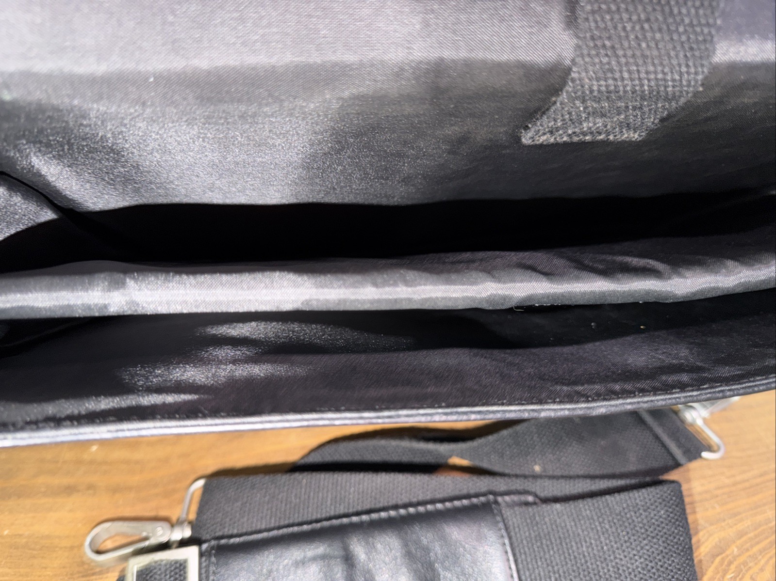 Vintage Wilsons Leather Expandable Briefcase Laptop Messenger Bag Black w/Strap