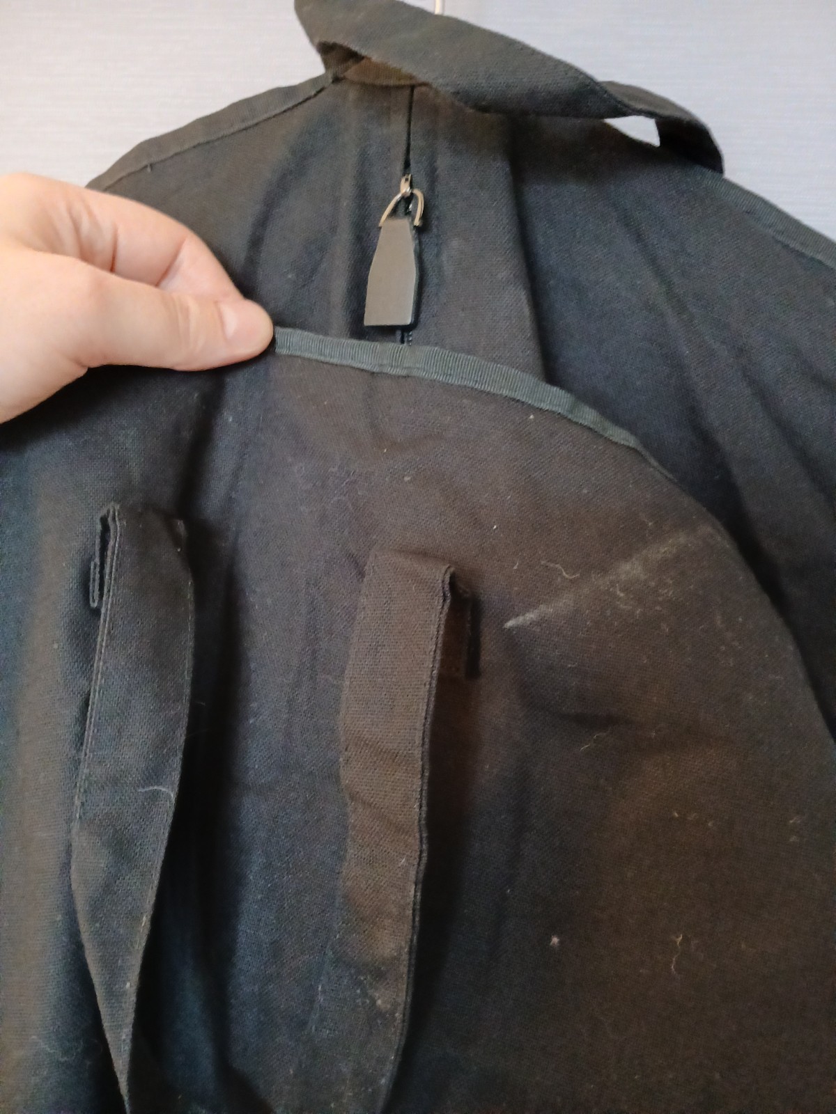 Authentic LOEWE 60×26 Zip Up Cotton Canvas Black Travel Garment Bag