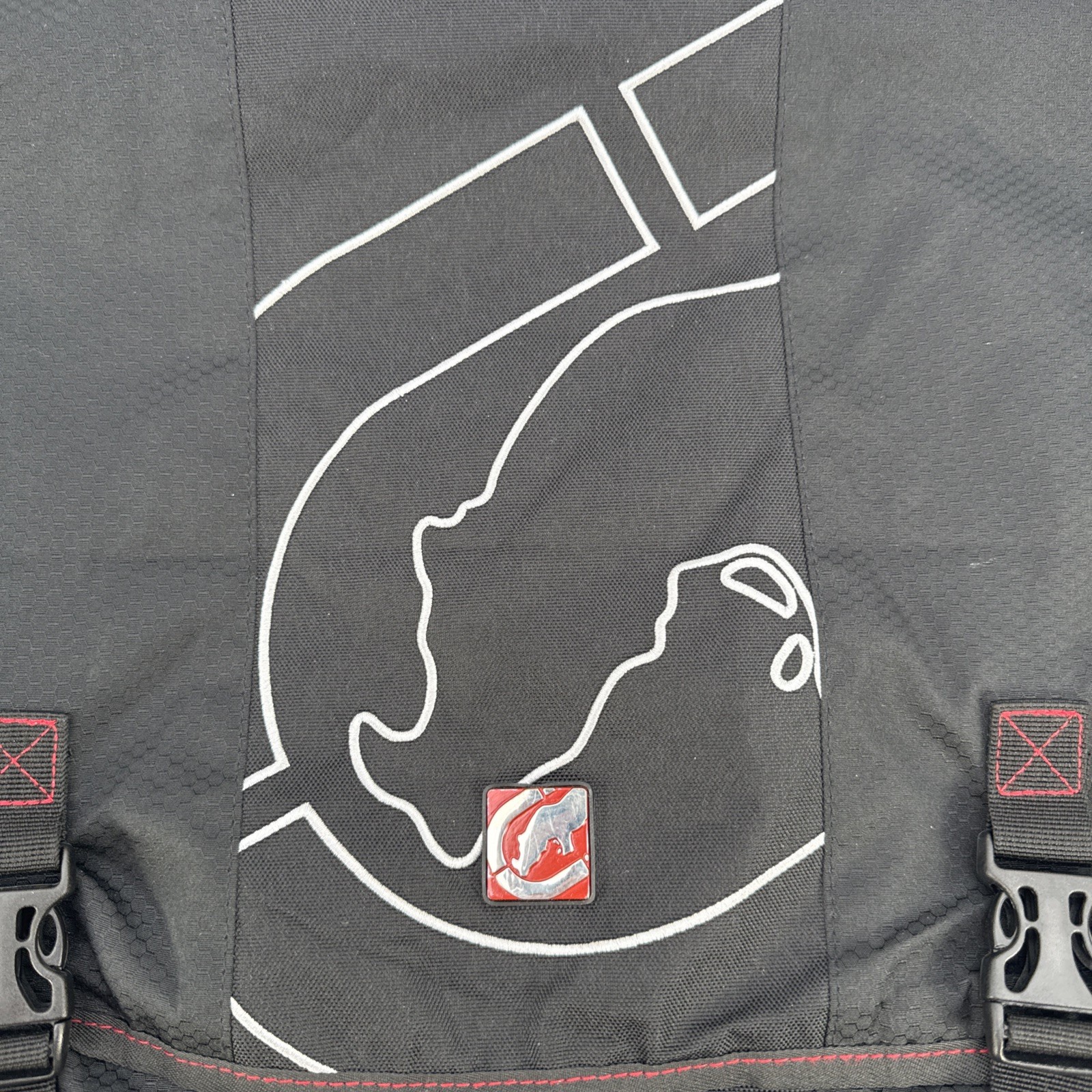 ECKO UNLTD Y2K RHINO Messenger Crossbody Computer Bag Black Red Nylon 12″x 20″