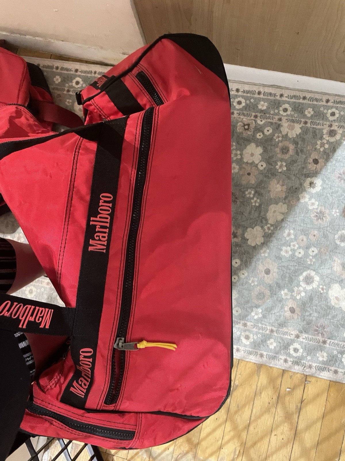 Set Marlboro Red/Black Large Rolling Wheeled duffle and smaller gym bag