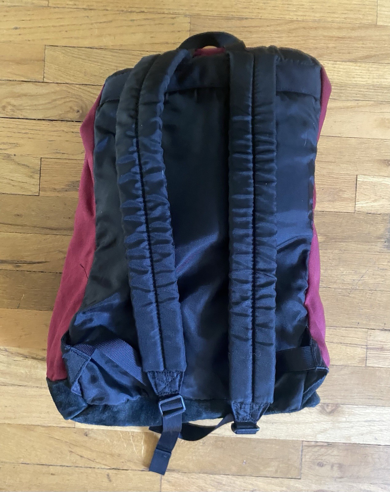 Vintage Y2K Nike Leather Suede Bottom Retro Red Backpack Bag Center Swoosh 90s