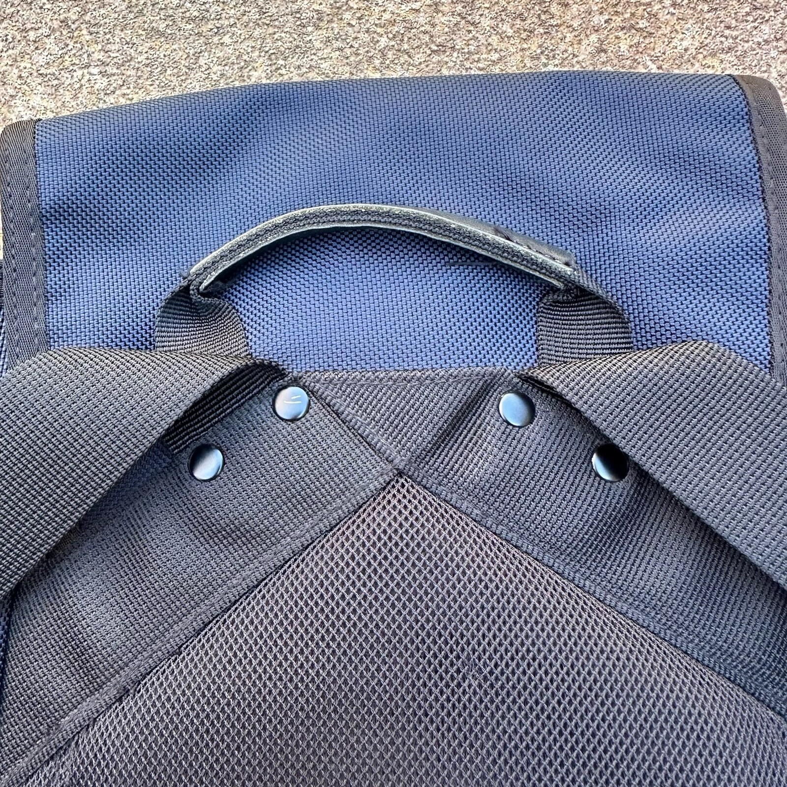 Luggage Label Japan Small Compact Navy Blue Backpack 13” X 13” X 4”