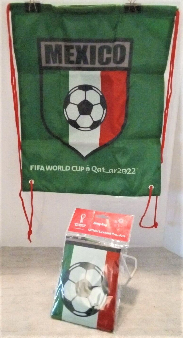 FIFA World Cup Qatar 2022 MEXICO Sling Bag 17″x13.5″ Soccer Backpack NEW! 
