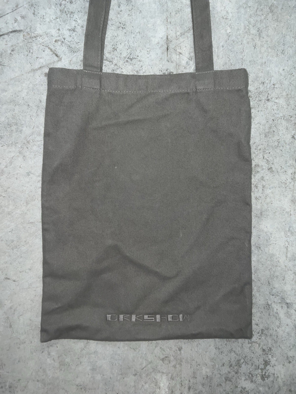 Rick Owens DRKSHDW Unisex Dark Taupe Embroidered Tote Bag 15×19”