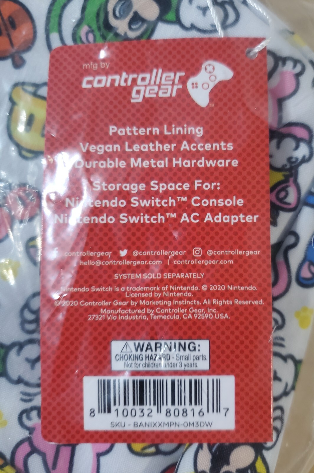 New & Sealed Super Mario 3D World Cat Suit Mini Nintendo Switch Backpack Travel