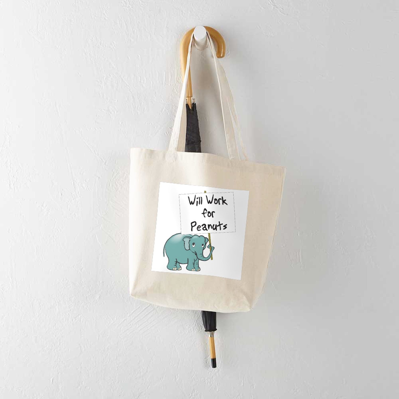 CafePress Elephant Tote Bag Work For Peanuts Tote Bag (10327781)