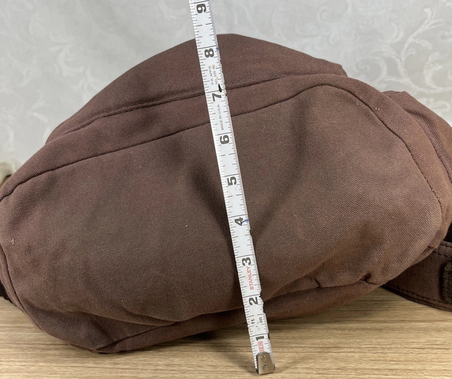 Duluth Trading Co Brown Canvas Pockets Drawstring Backpack Magnetic Top Closure