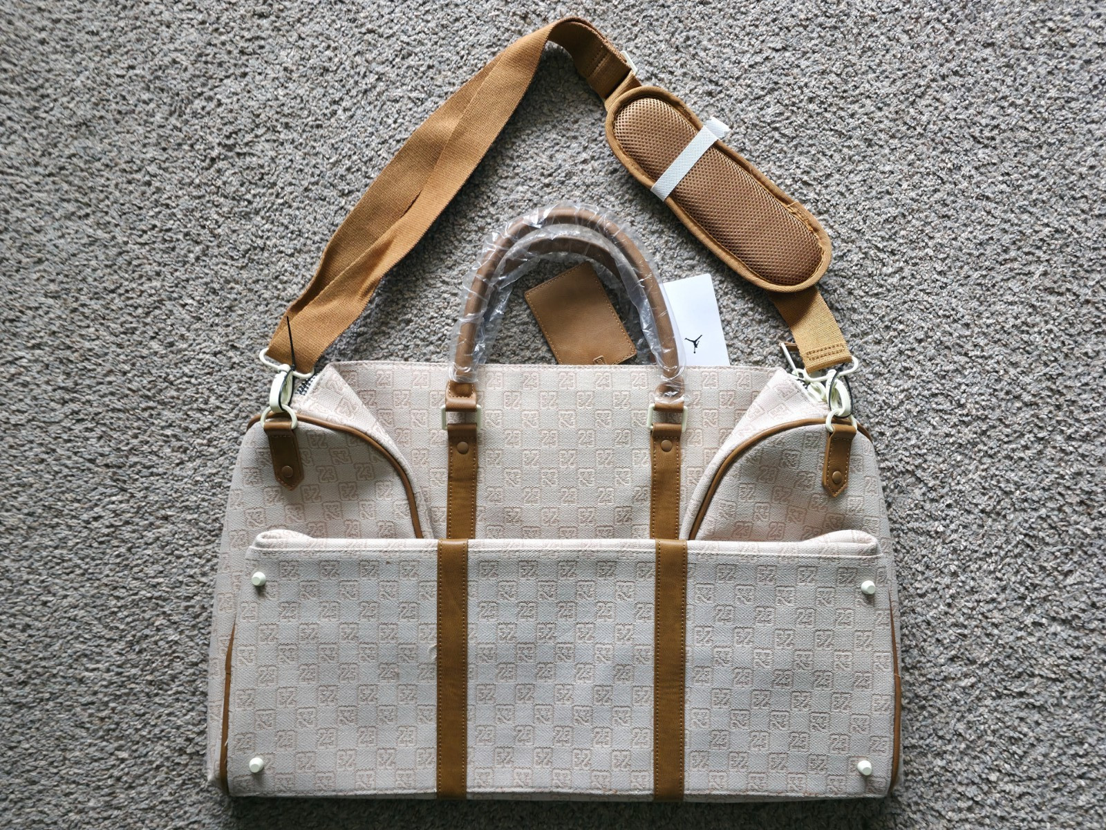 Jordan Monogram Duffle Bag Luggage Coconut Milk 40L Large- LM0759 101