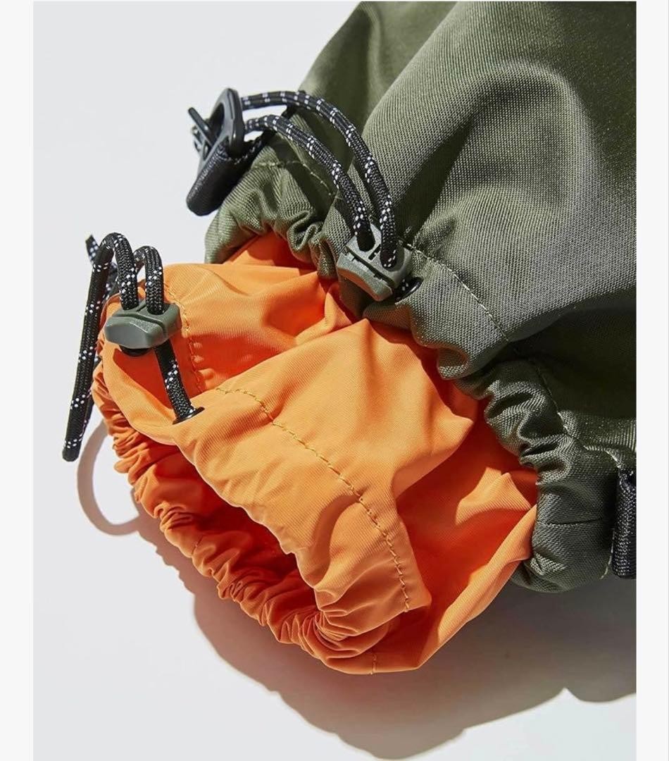 F/CE. Satin Drawstring Mini Bag Olive Nylon Shoulder Bag Japan