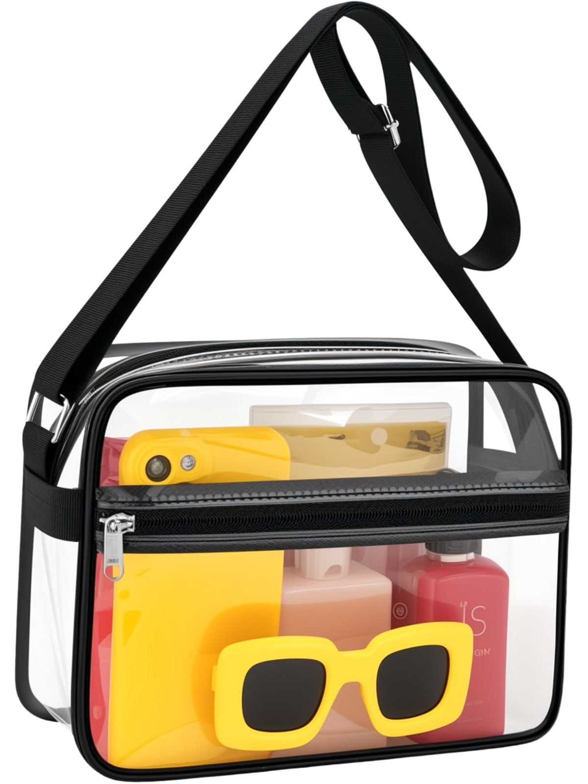 Clear Bag Black for Stadium Events Concert Outfits and Sports Events