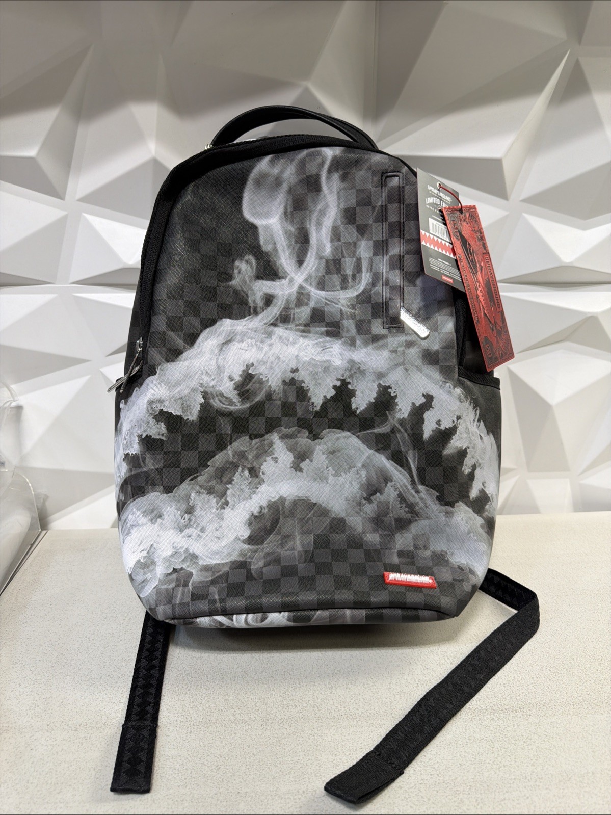 🔥Sprayground Daydream Smoke Check Backpack New Black Bookbag Large School Bag