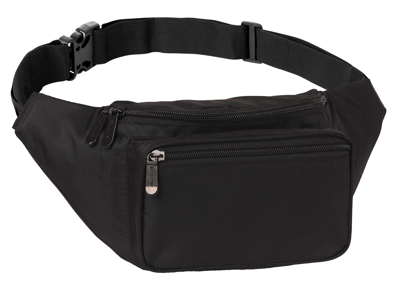Black Fanny Pack Belt Bag I Mens Packs for One_Size, – Solid