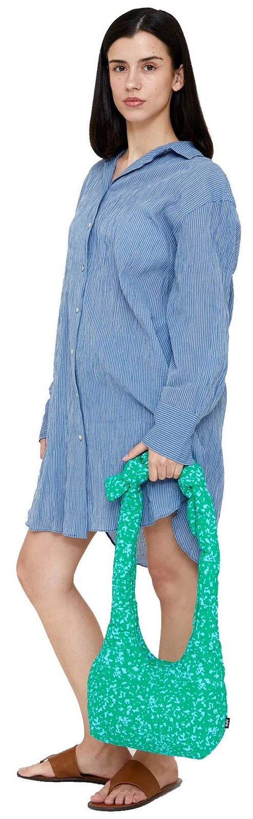 Lefrik Womens Coco Davez Biwa Puffy Mini Shoulder Bag – Green/Blue