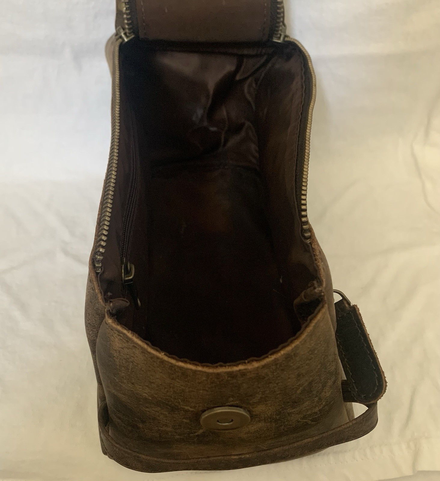 KomalC Buffalo Leather Dopp Travel Toiletry Bag Distressed Brown Shaving Bag
