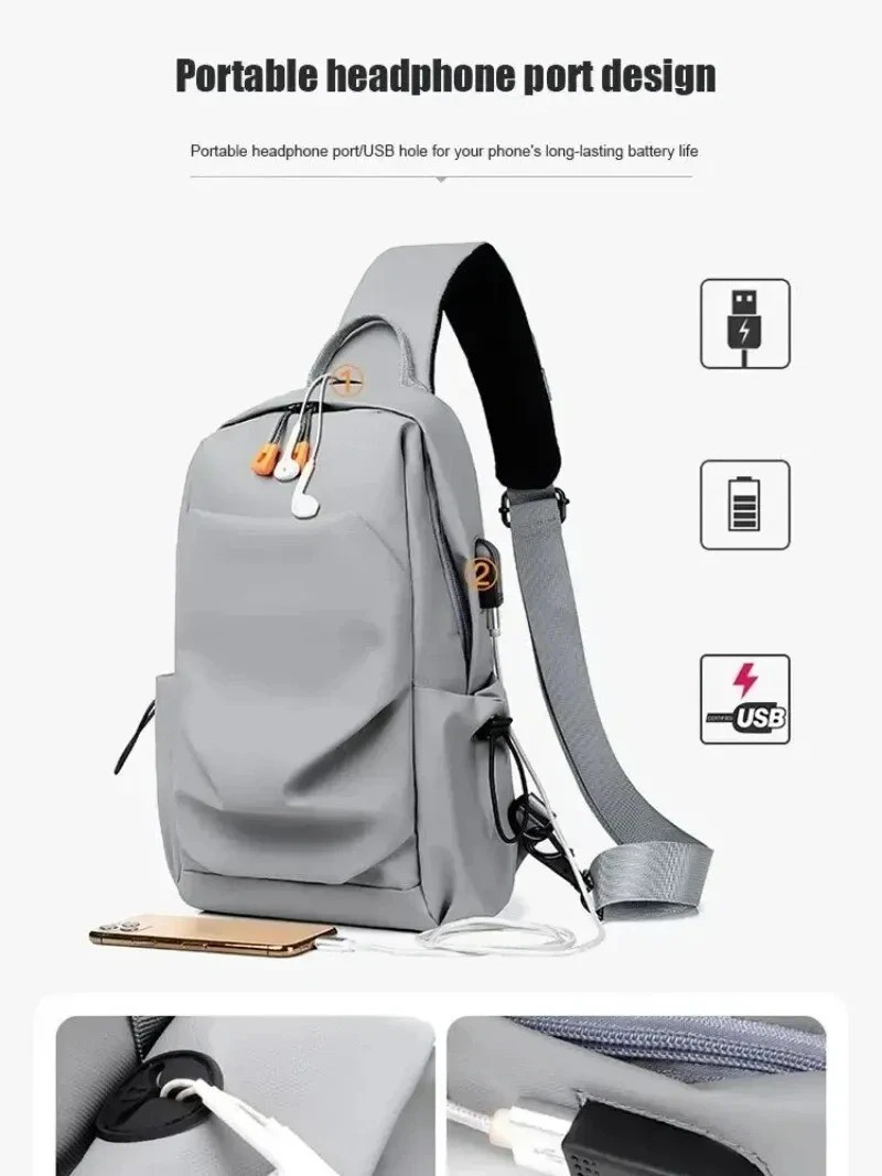 Men’s Chest Bag Simple Trend Multifunctional Messenger Bag Shoulder Bag