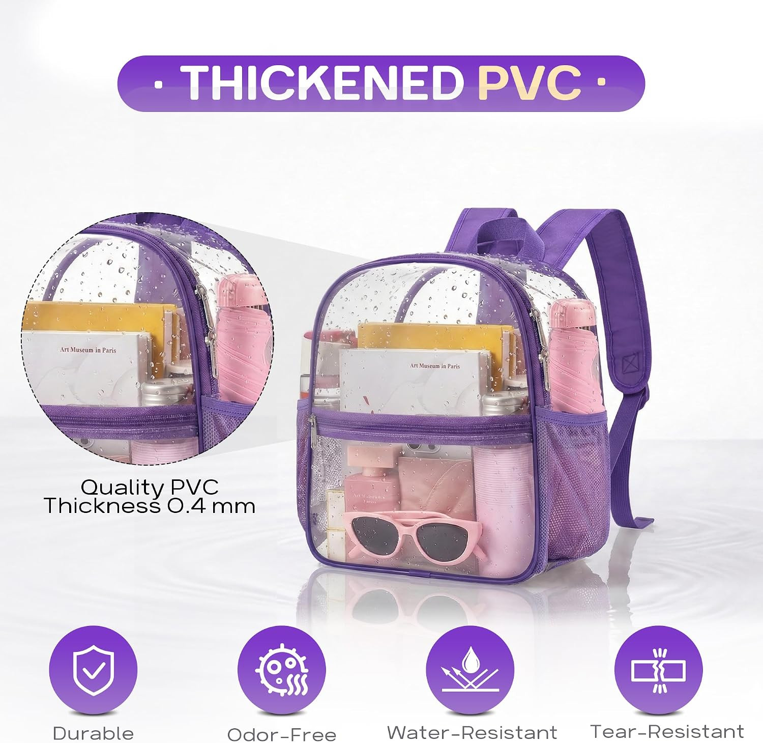 Clear Backpack for Stadium Events Stadium Backpack 12X6X12 Clear Bag | 0.4Mm Thi
