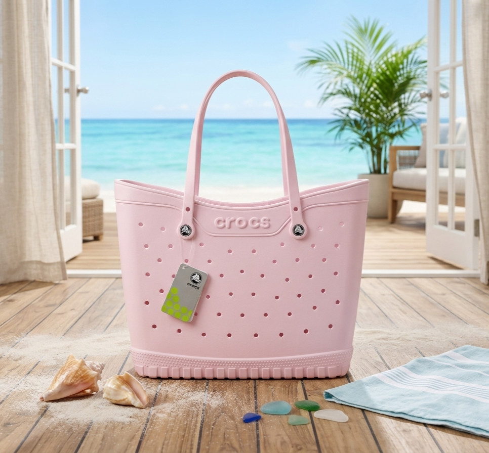 CROCS Classic Large TOTE Bag Light Pink Milk Color New NWT in Box 19”x15”x7”