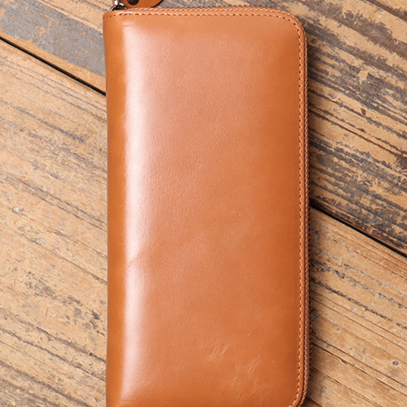 Mens Leather Zip Around Wallet RFID Blocking Long Card Holder Large Capacity
