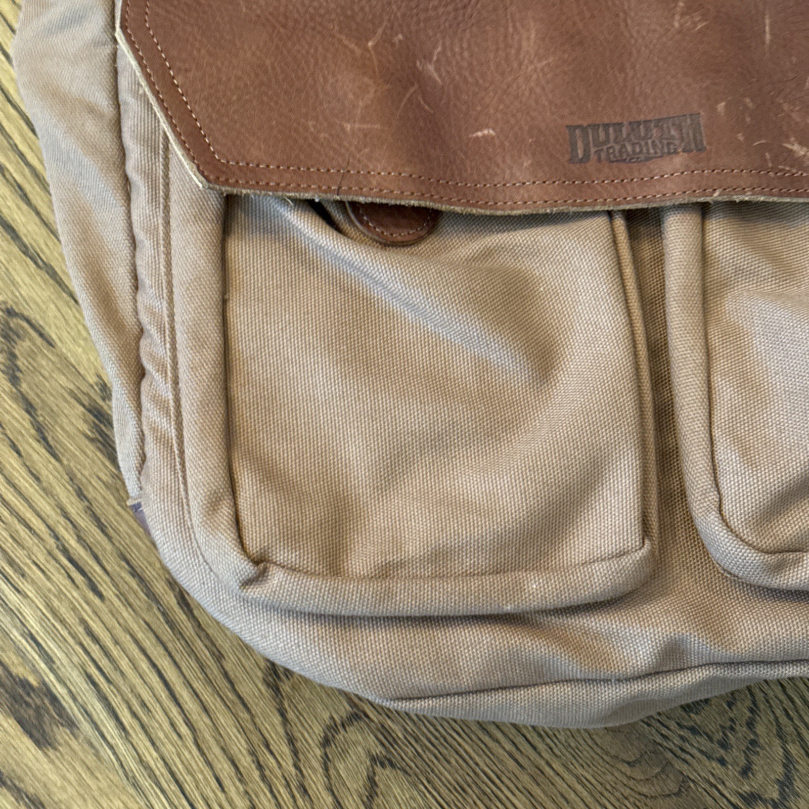 Duluth Trading Company Superior Street Fire Hose Briefcase Brown Canvas Leather