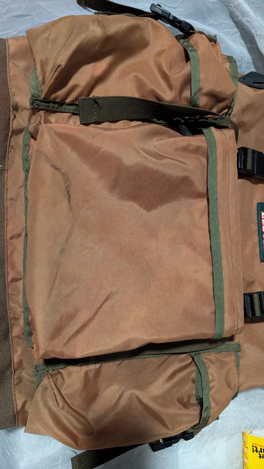 LL Bean Khaki/Olive Green Continental Rucksack Backpack Military Bag Vtg 90s