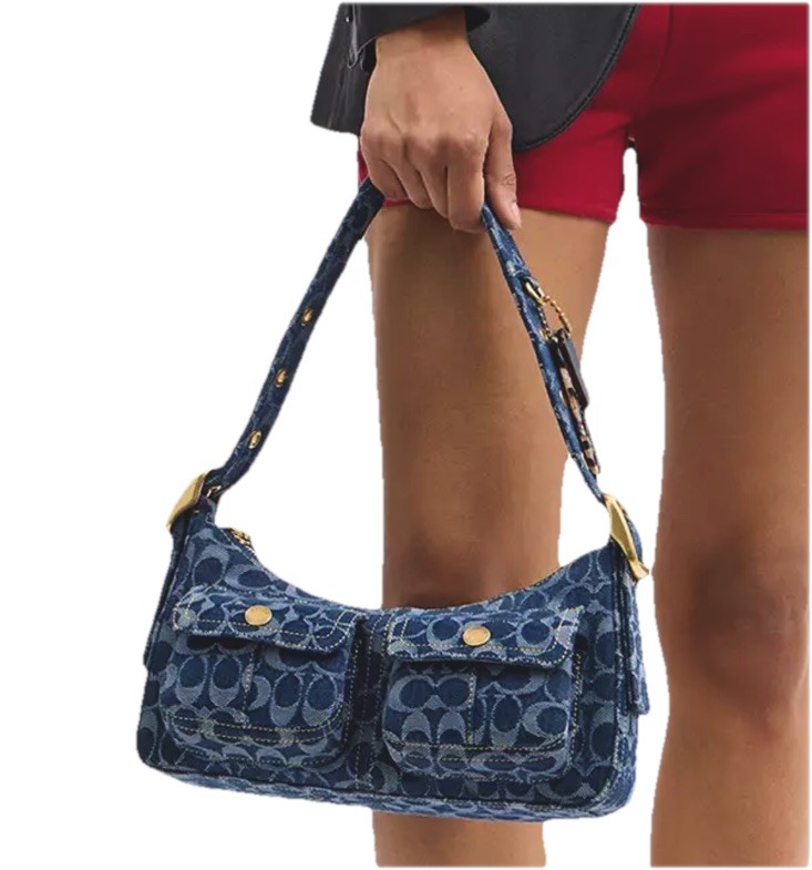 COACH Cargo Shoulder Bag In Upcrafted Signature Denim CCX90 NWT