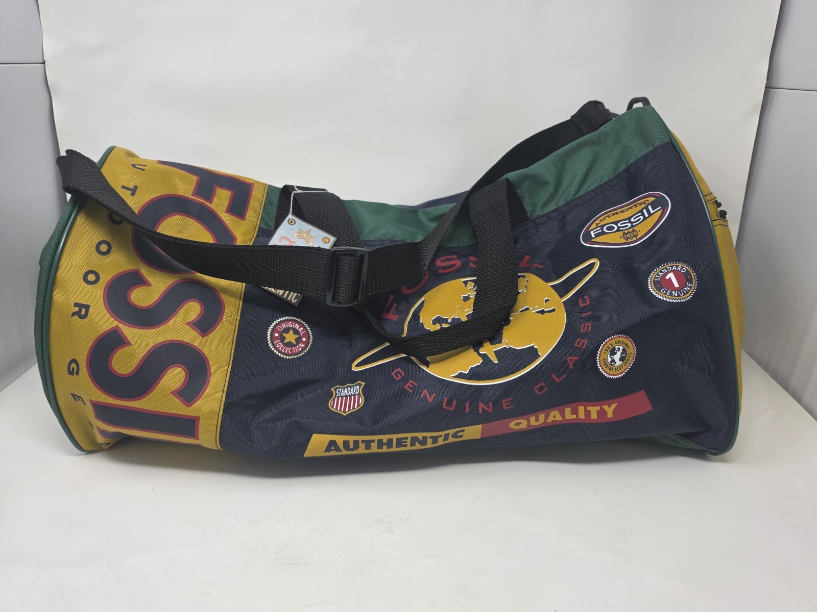 Fossil Vintage 90s Outdoor Gear Duffle Bag Colorblock Multicolor Overnight Tote
