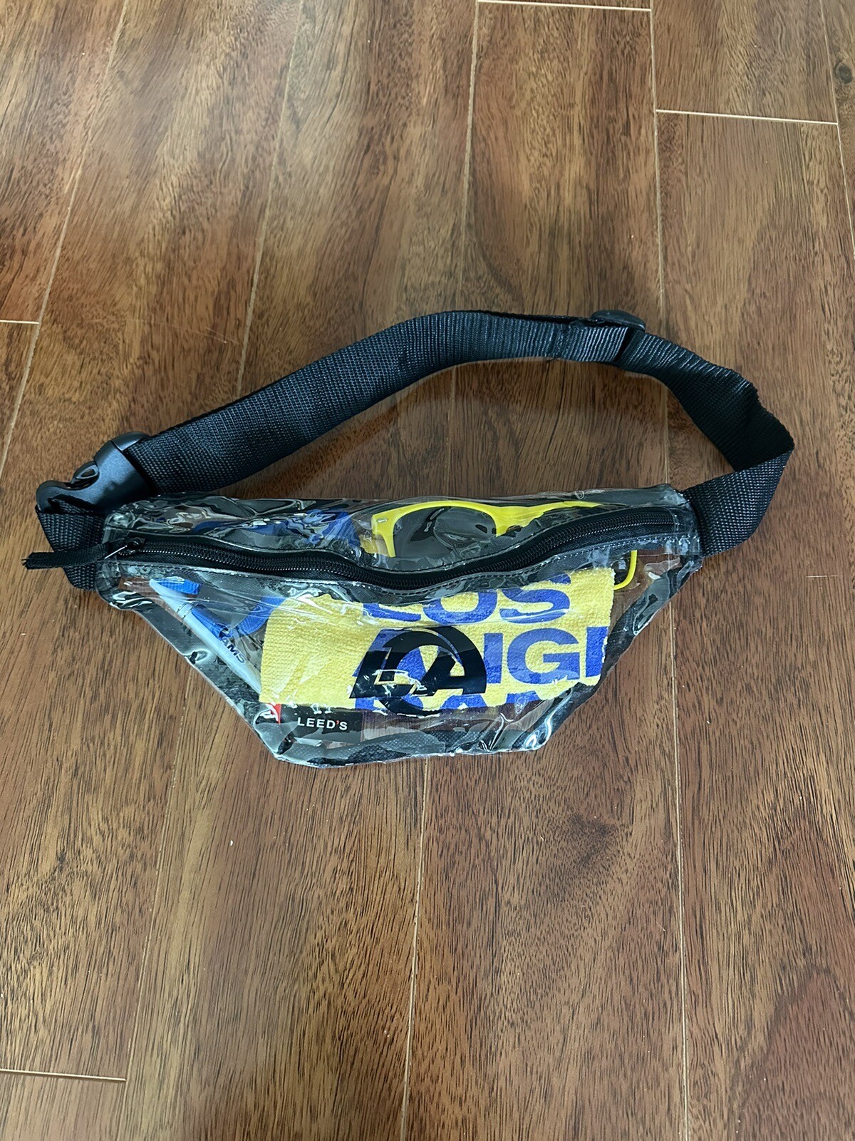 NFL Los Angeles Rams Leeds Clear Transport Belt Bag Fanny Pack With Rams Swag