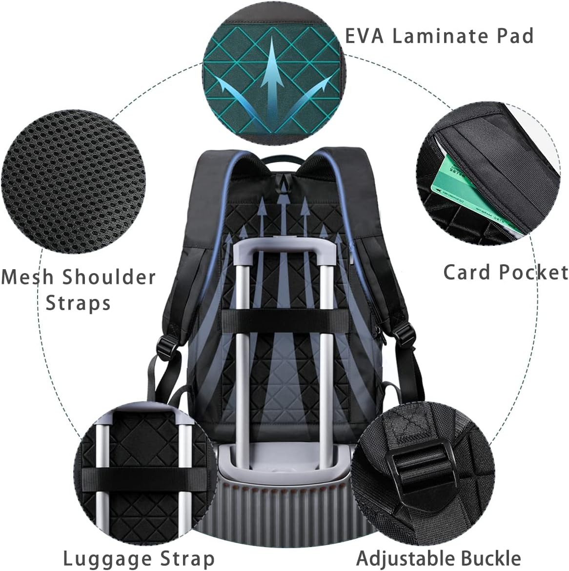 hk Backpack for Men Business Slim Backpack with USB Charger Computer Lightweight