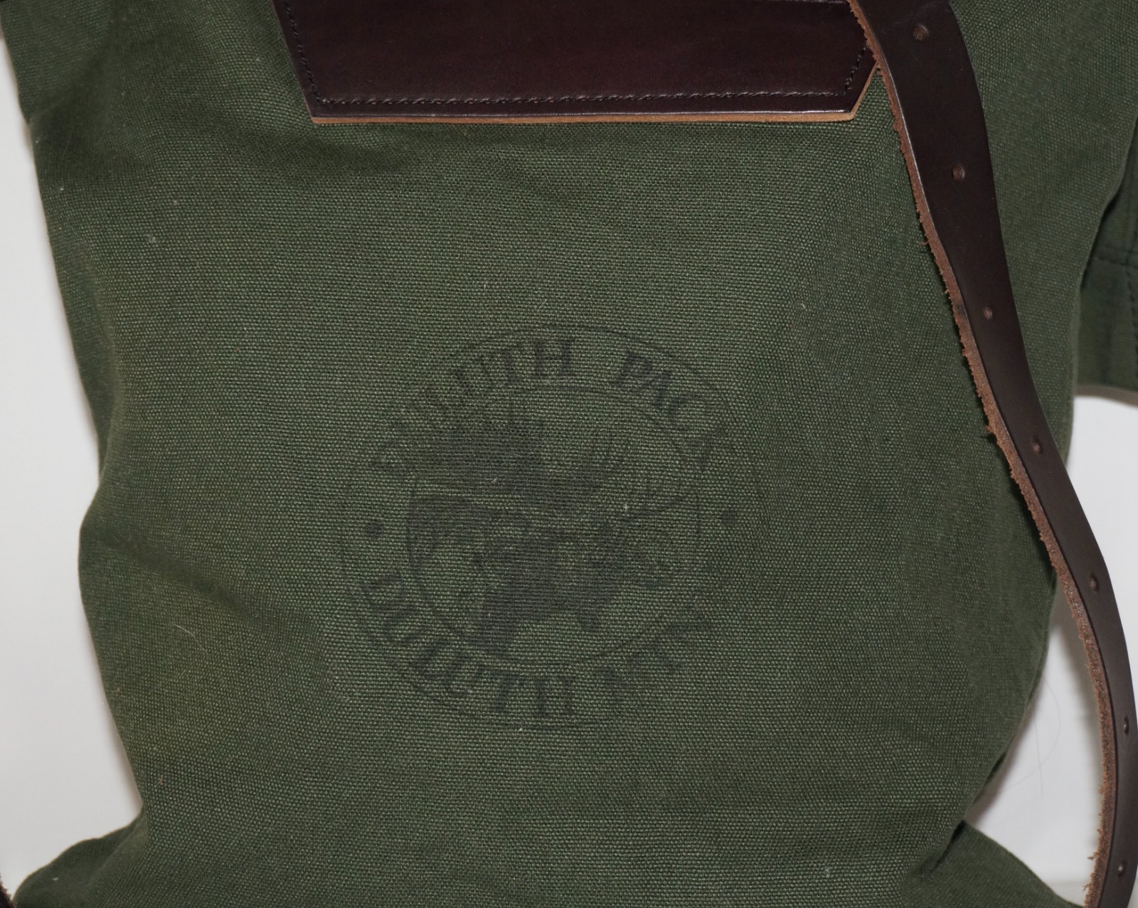 DULUTH PACK Juniper Green Canvas & Brown Leather SCOUT Backpack 16×14
