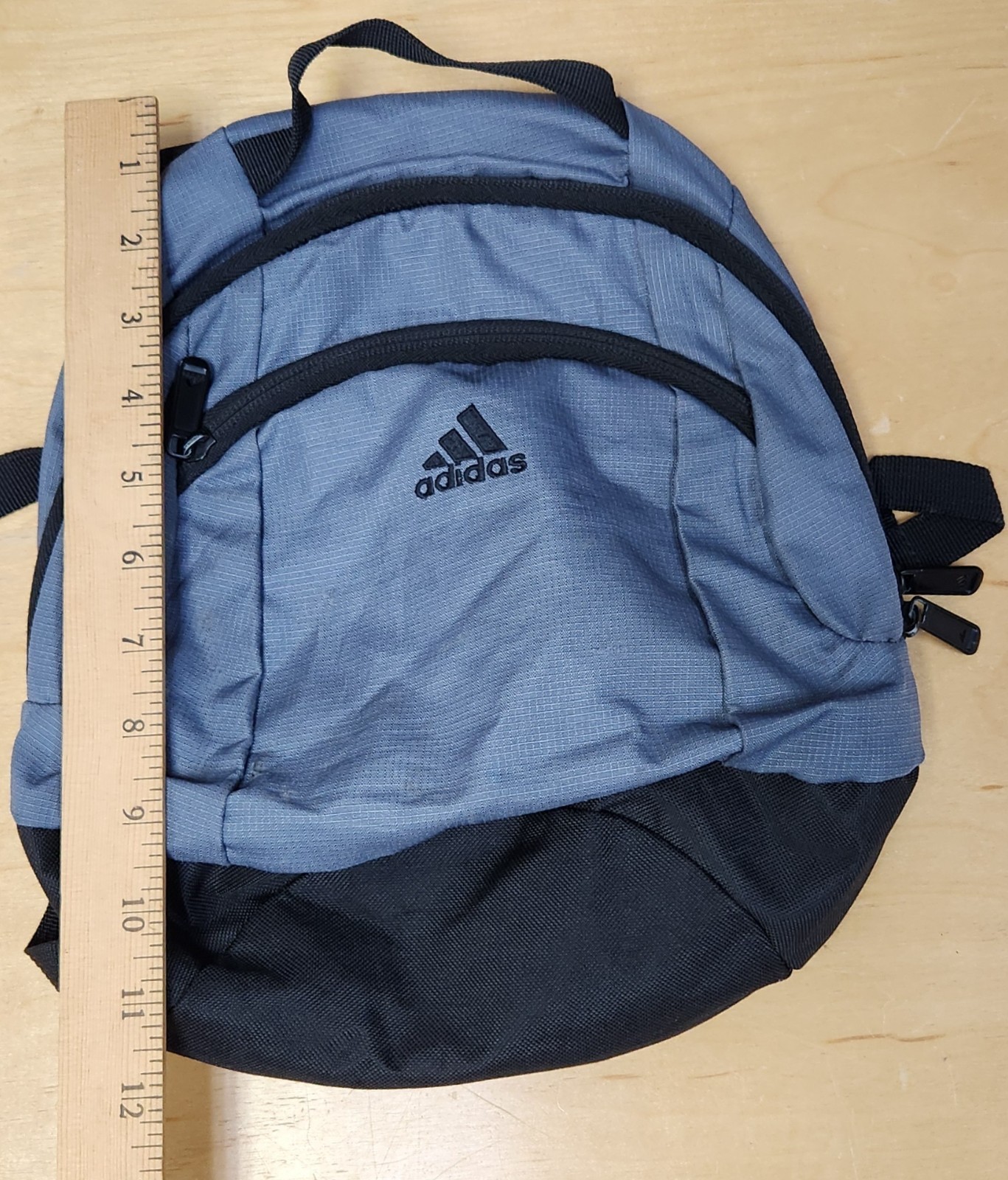 Adidas Mini Backpack Two Tone Gray Black Small Bookbag Travel Gym Pouch