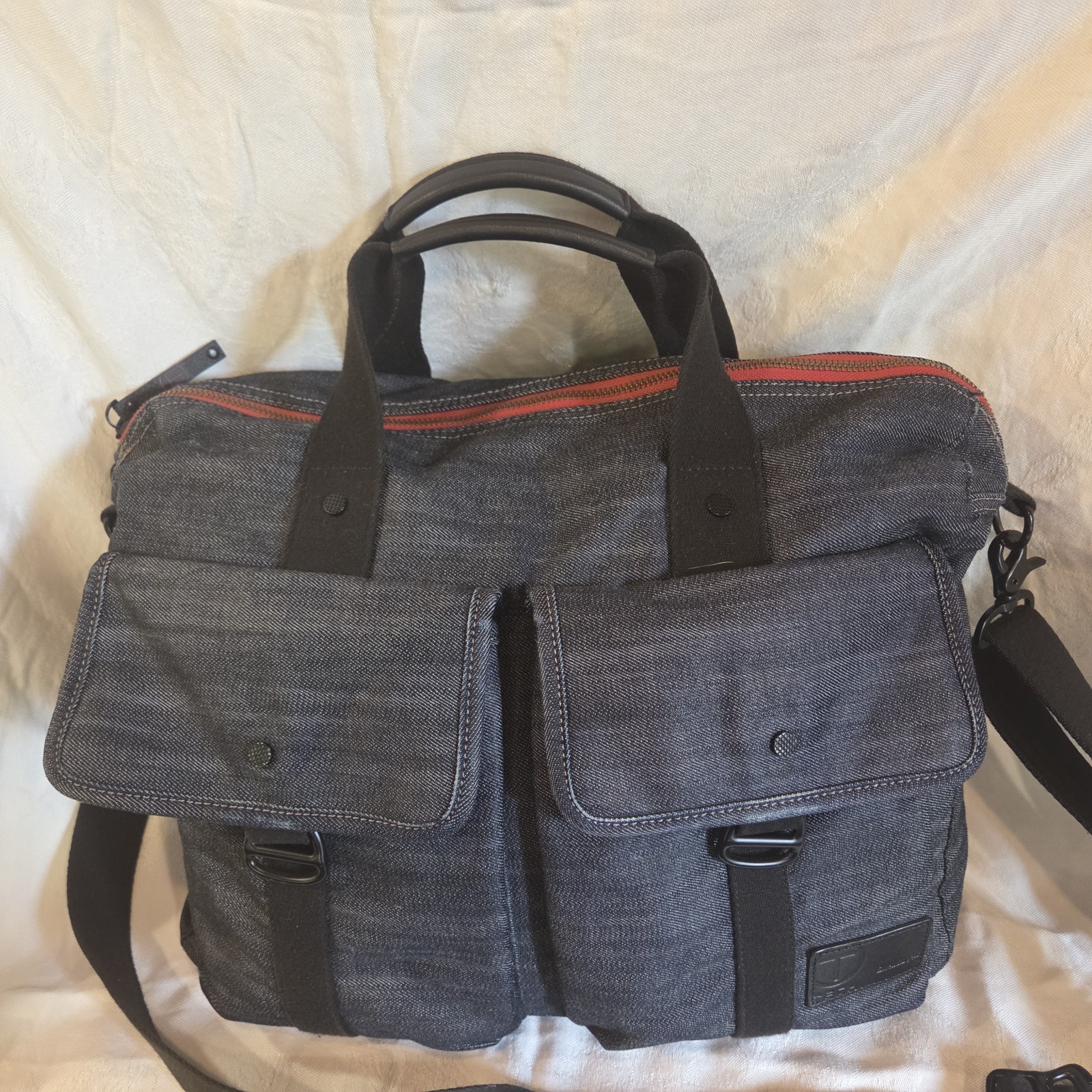 Tumi T Tech Blue Messenger Laptop Essentials Bag EUC