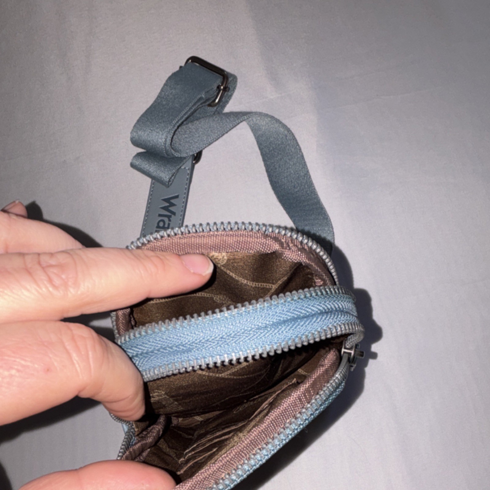 Wrangler Blue Crossbody Bag Zip Closure Adjustable Strap