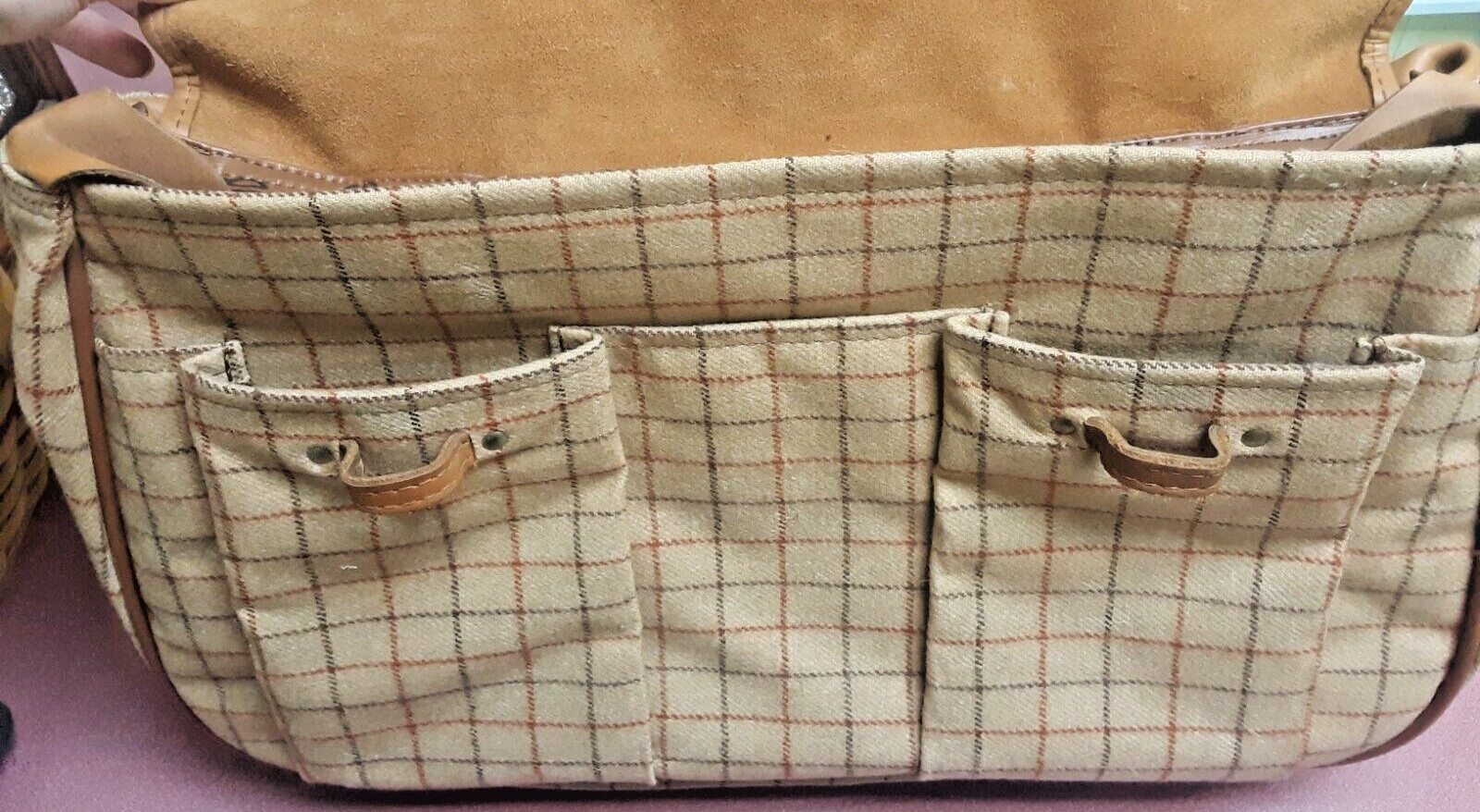 VINTAGE RARE 1970s ‘BILL BLASS’ XL Double Sided Messenger Shoulder Bag Purse