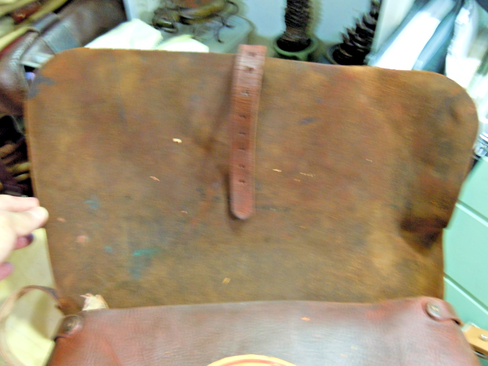 VTG Rare USPS US Leather Mail Postal Carrier Messenger Briefcase Bag # 25
