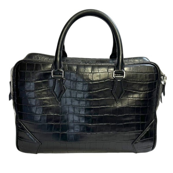 Montblanc Duffle Bag Handbag Leather Black 35x22x16cm pre-owned