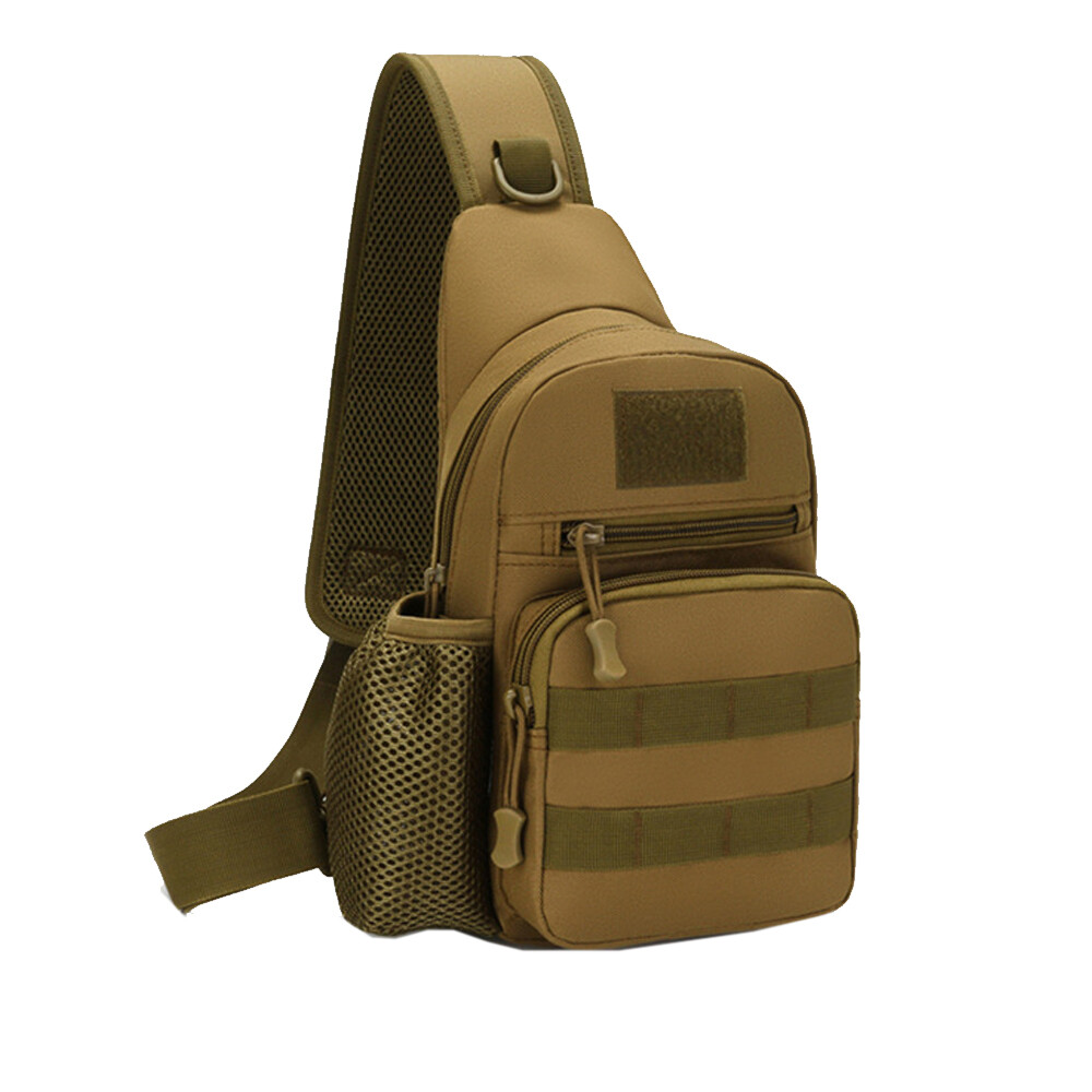 Tactical Sling Bag Military Shoulder Bag Assault Pack with Water Bottle Holder