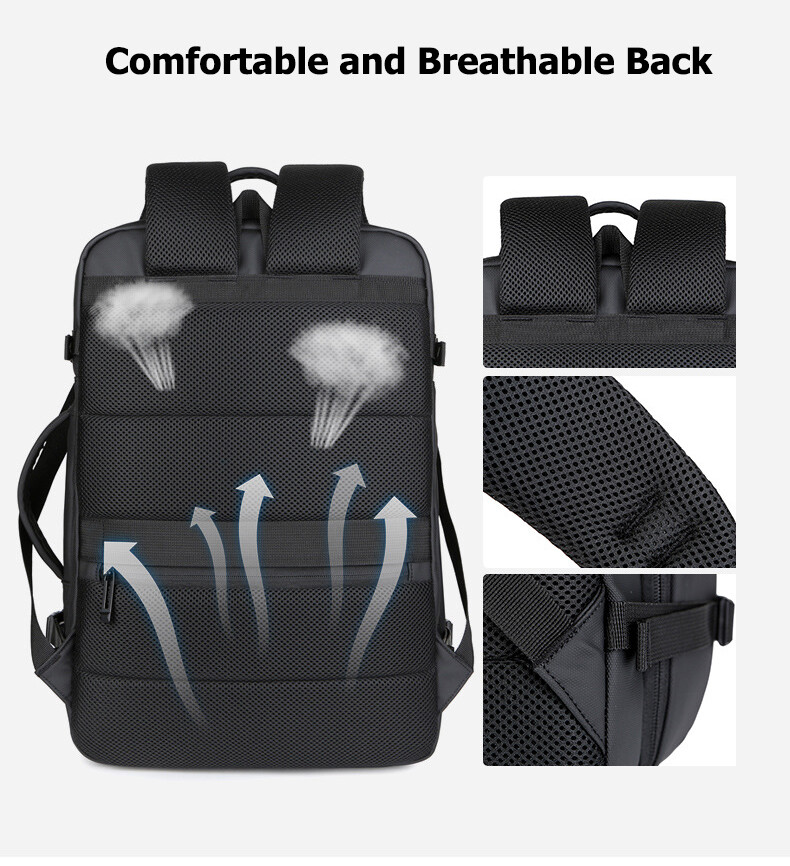 Men’s Business Backpack Expandable 28L To 35L Water-Resistant Fits 17″ Laptop
