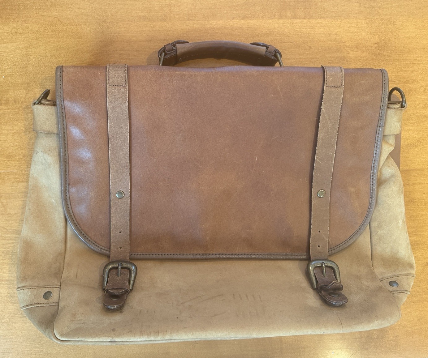 Vintage Marlboro Gear Leather Briefcase Messenger Bag