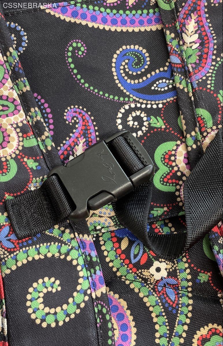 Vera Bradley Multicolor Midnight Paisley Large Campus Backpack Laptop Travel Bag