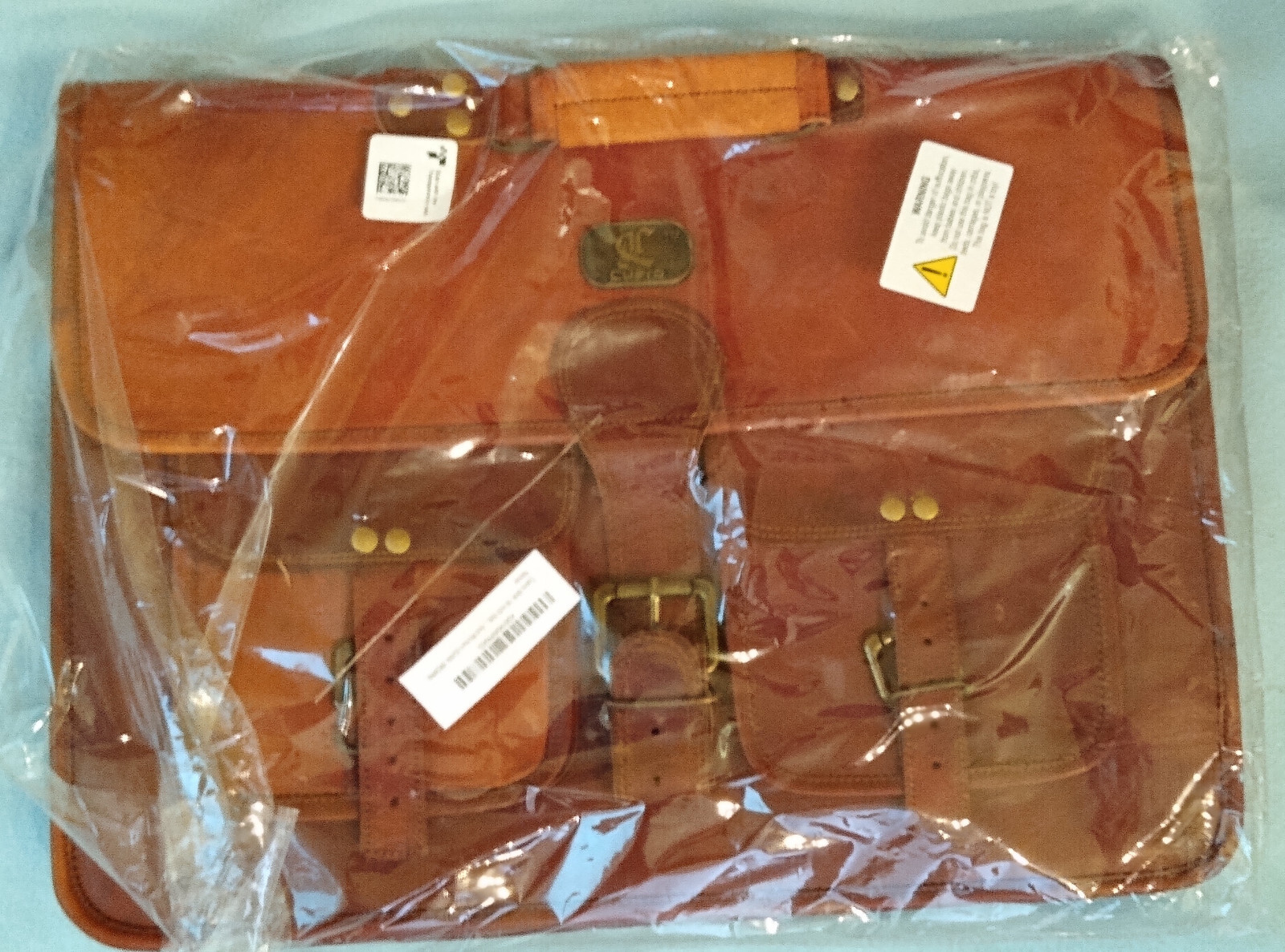 Leather Briefcase 18in x-Large Vintage Style  Bag for Laptop Cuero  Brown