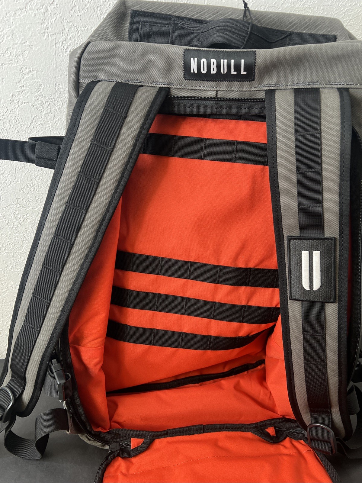 Nobull Duffle Backpack Horns Waxed Charcoal Canvas 19”x13” Brand New Duffleback