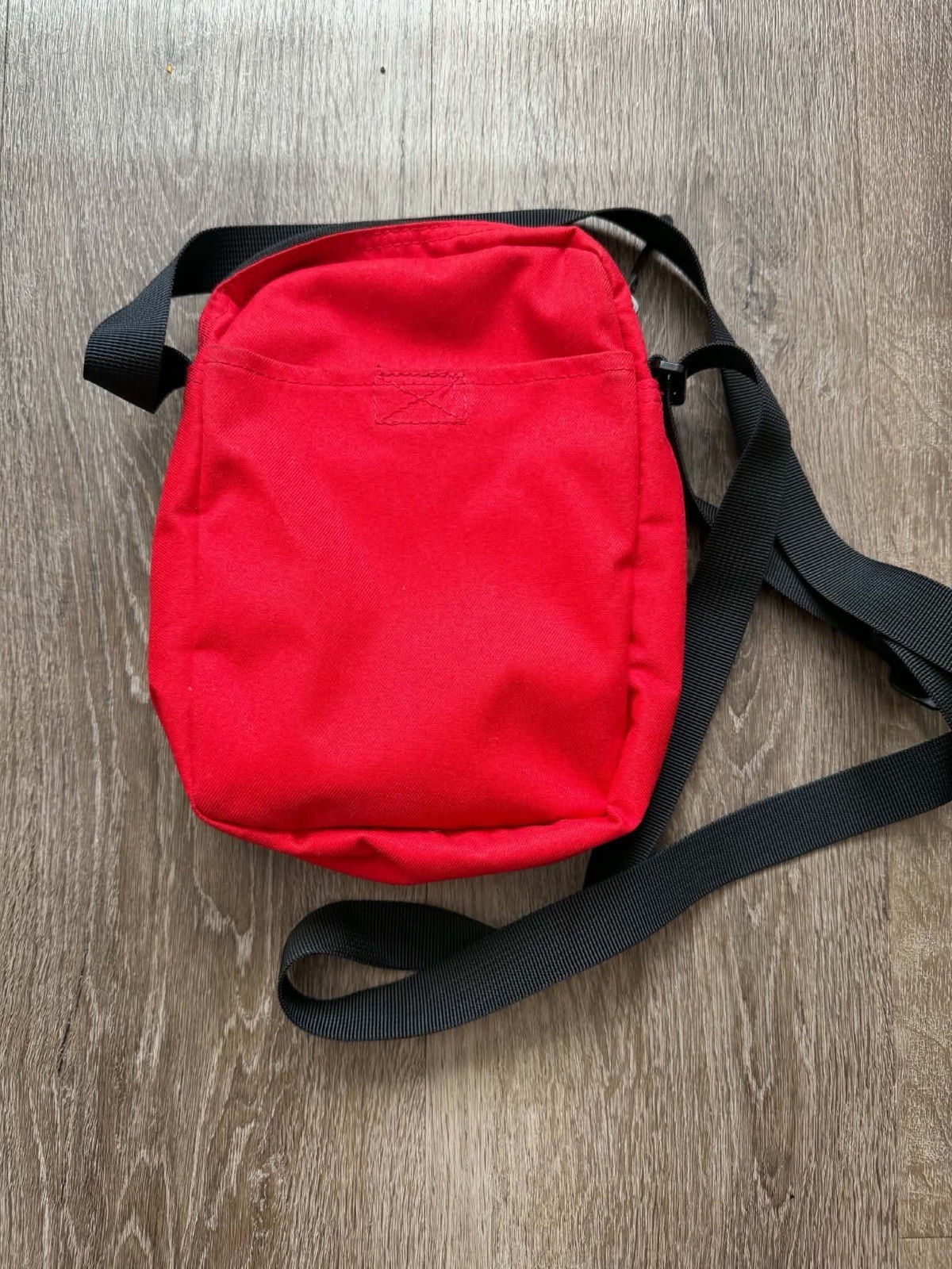 Nike Red/Black Small Crossbody Bag Logo, Zip Closure, Adjustable Strap Pockets