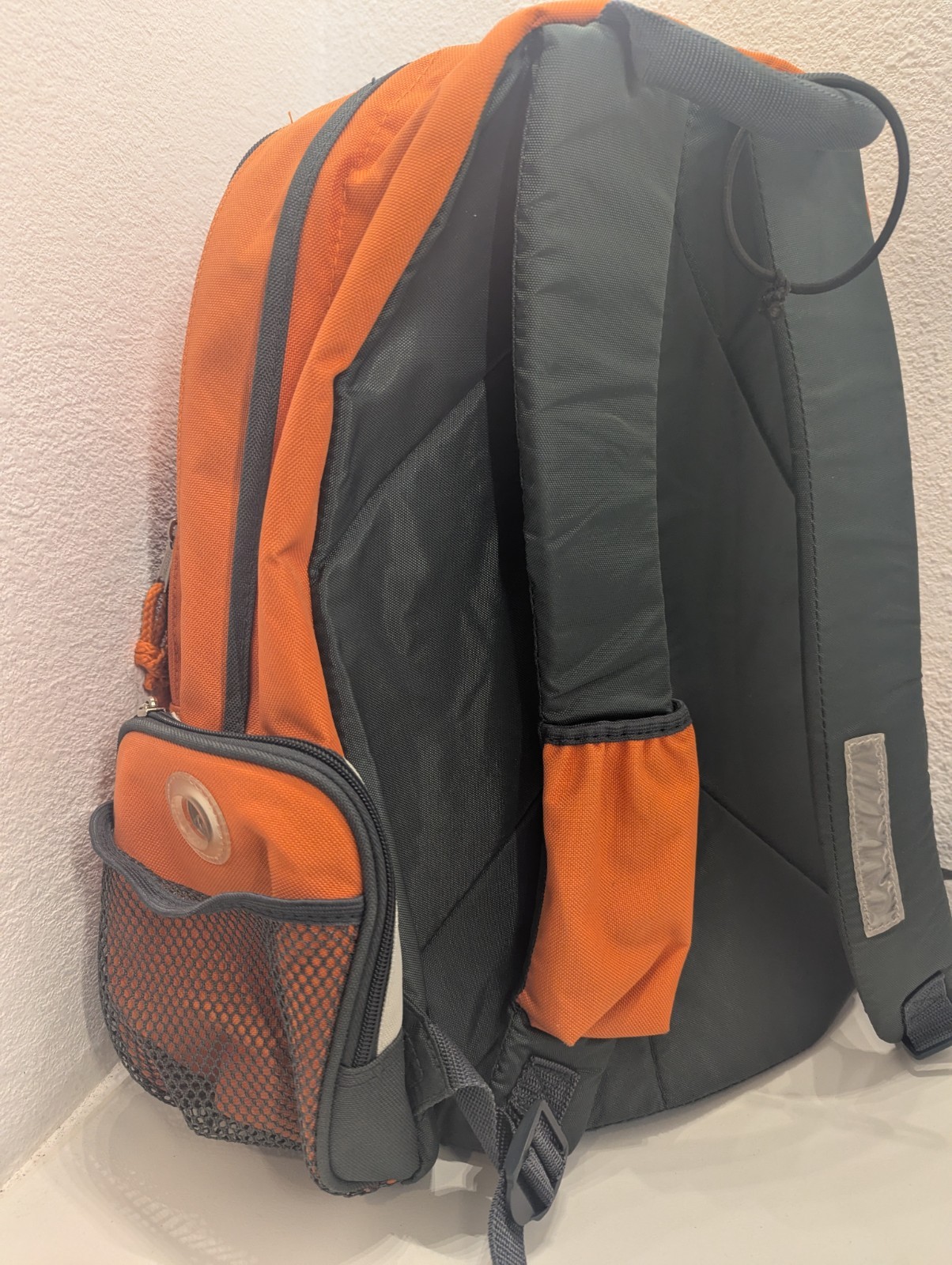 Orange Gray Outdoor Hiking Backpack Daypack Travel School Bag Multi Compartment