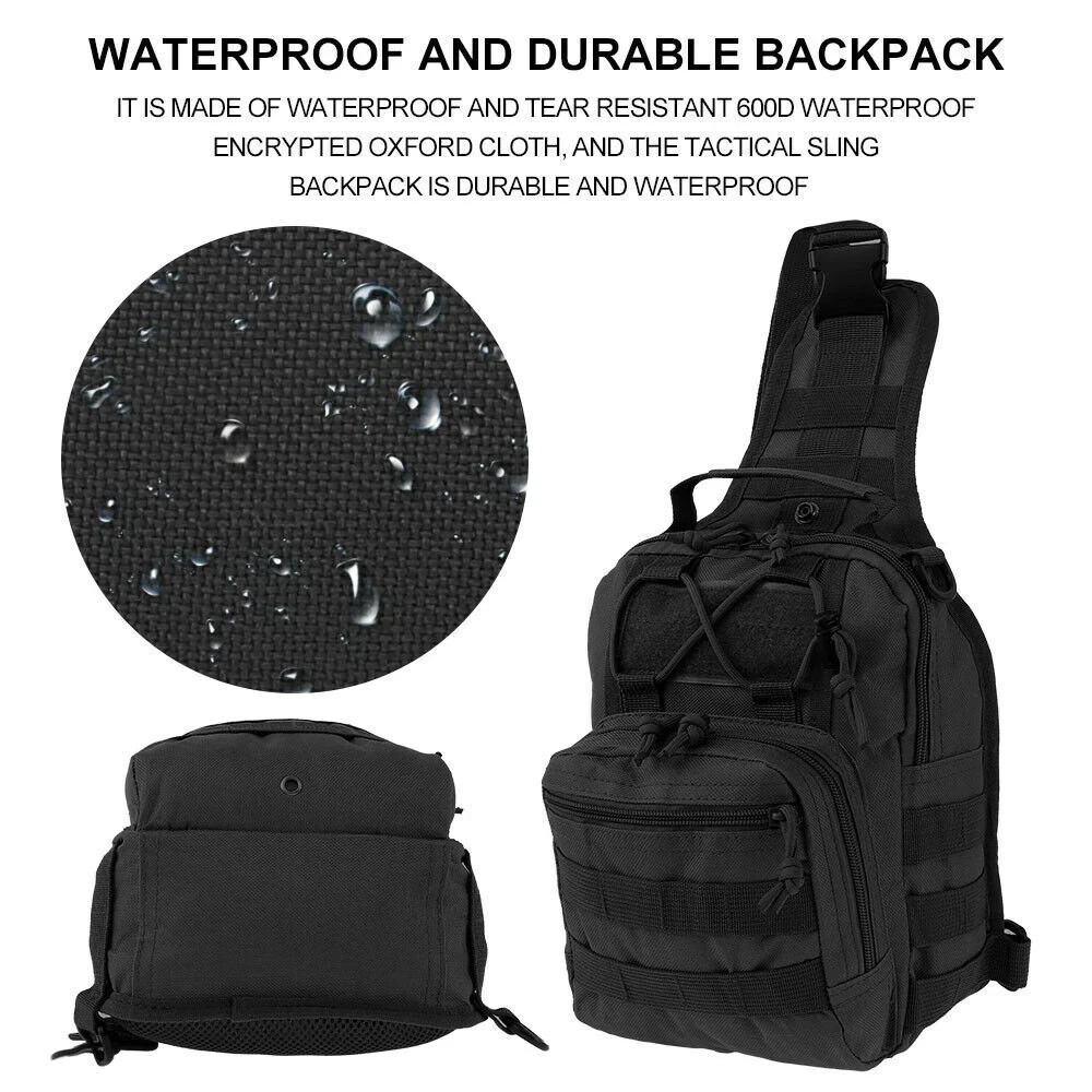 Men Backpack Tactical Sling Bag Chest Shoulder Fanny Pack Cross Body Molle Pouch