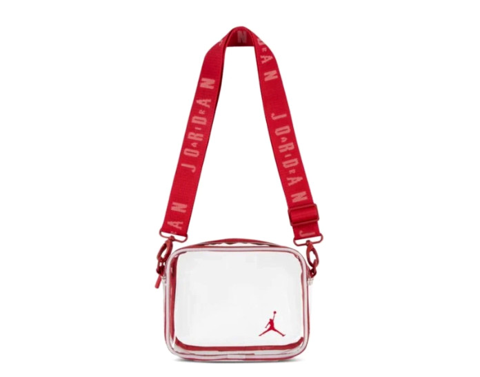 NWT Nike JORDAN STADIUM CROSSBODY Clear Shouder Bag RED Air Travel 9A0848-R78