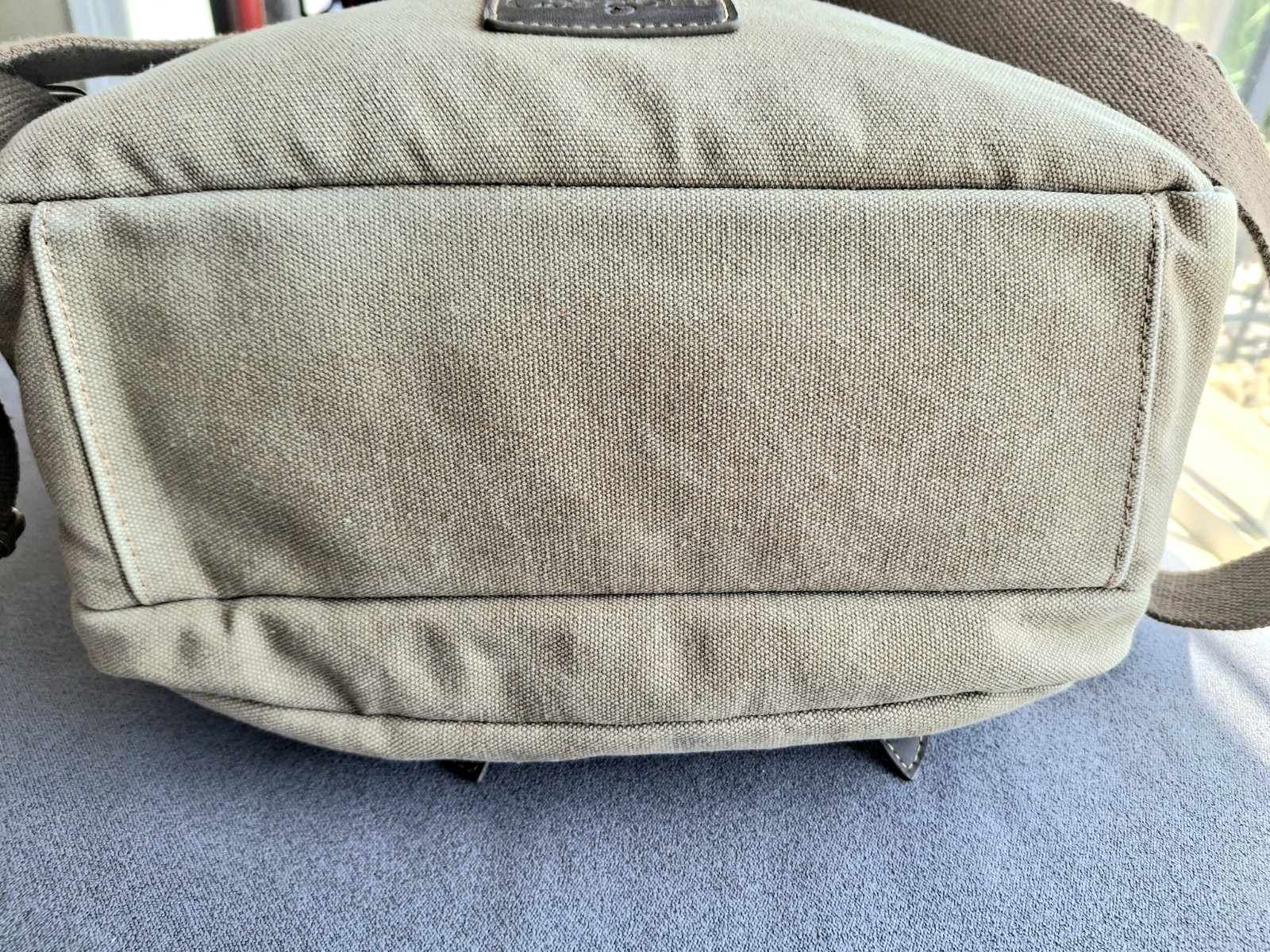 Cargoit Vtg Green Canvas Laptop Backpack Rucksack Leather Trim Magnetic Close